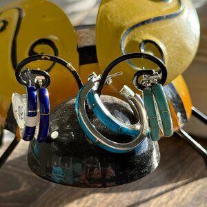 Turquoise or lapis inlay earrings